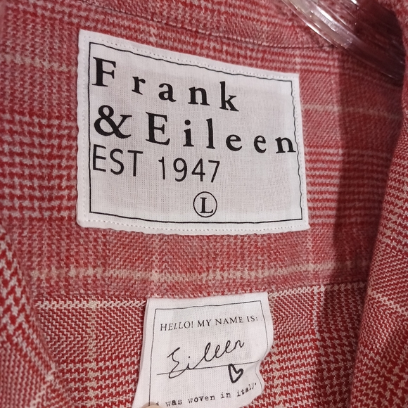 Frank & Eileen Soft 100% Cotton Eileen Plaid Relaxed Button-Up Shirt Size L - Picture 3 of 4